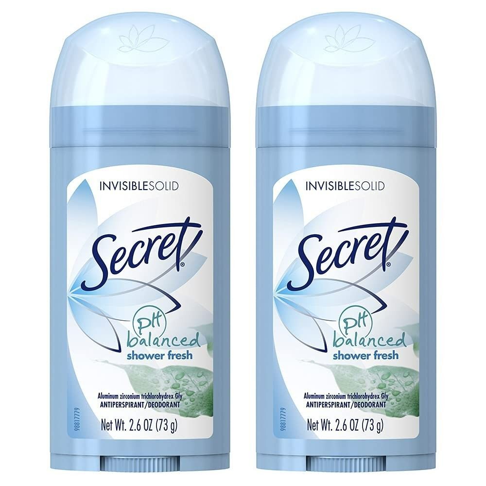 Secret 2 Pack Invisible Solid Antiperspirant Deodorant Unscented 2.6 oz